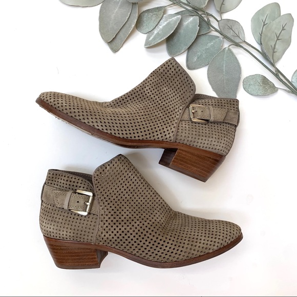 Sam Edelman Shoes - Sam Edelman | Perforated Tan Heeled Ankle Booties